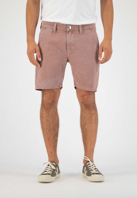 Short en jean rose minéral en coton bio et coton recyclé - luca