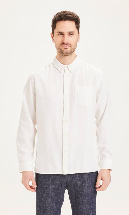 Chemise blanche en tencel et coton bio - larch bright white
