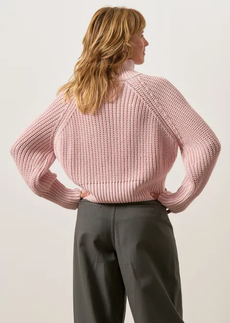 Pull maille en coton bio | rose "Ola - pale pink", Jan'n June, photo 4
