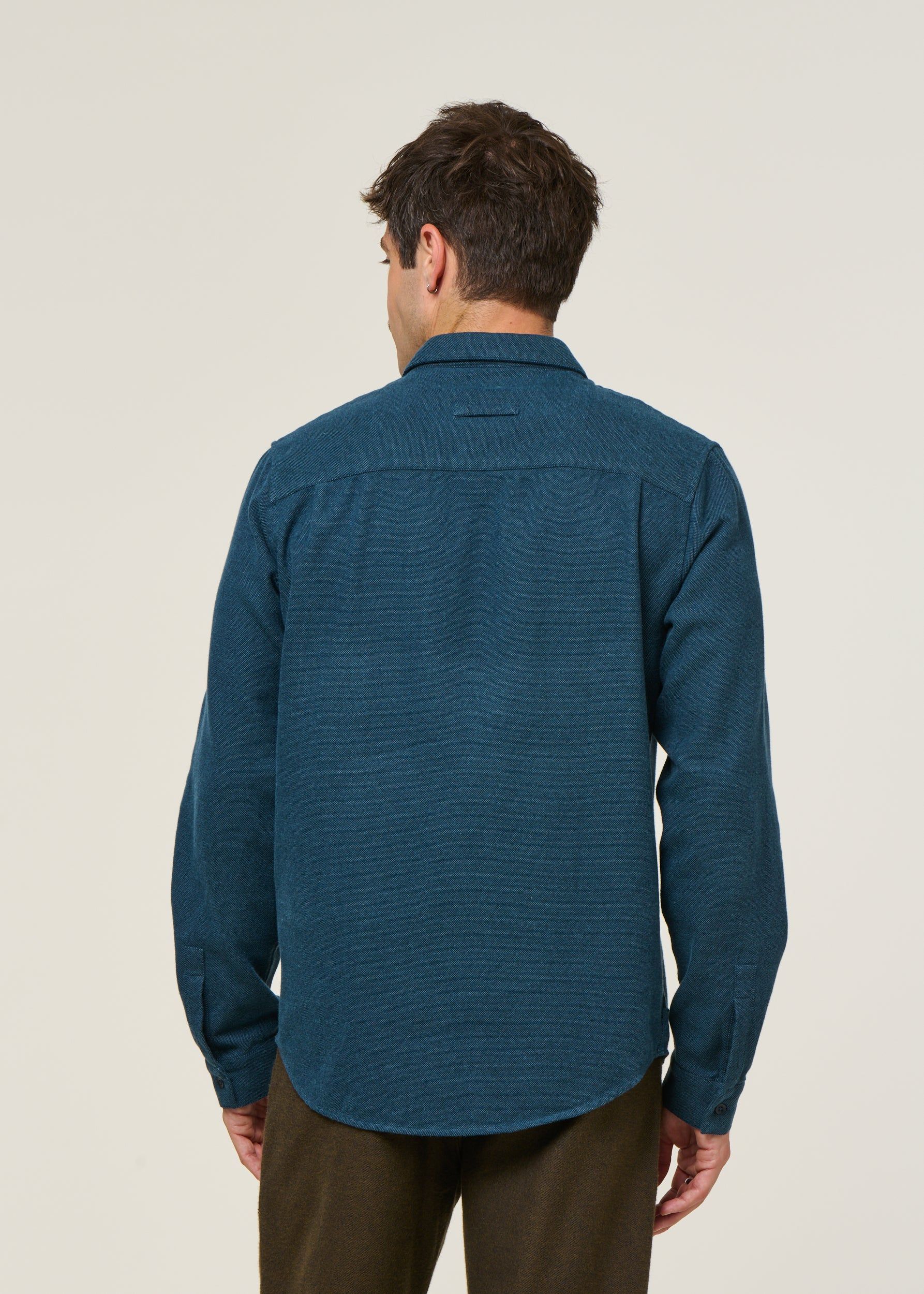 Chemise en coton bio | bleu "simon - eco flannel ocean blue", About Companions, photo 3