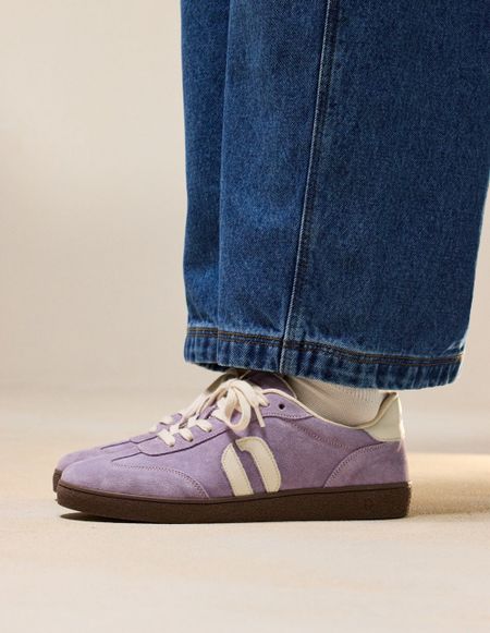 Baskets en cuir certifié | violet "baskets basses lucia - lilas-écru" - Odaje ex M.Moustache
