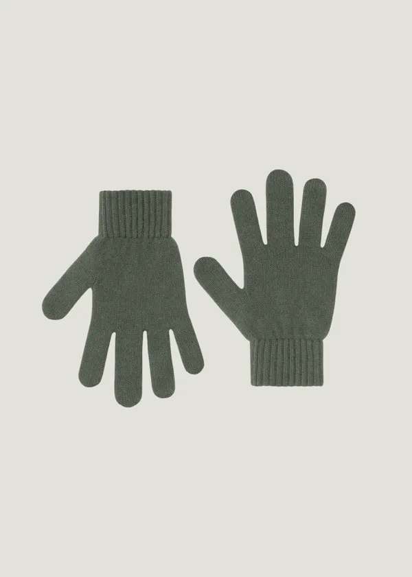 Gants en laine mérinos recyclée | kaki "merino wool gloves - dusty olive", Colorful Standard