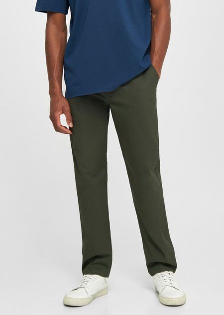 Chino en popeline coton bio | vert forêt "chuck regular poplin pant forrest night"