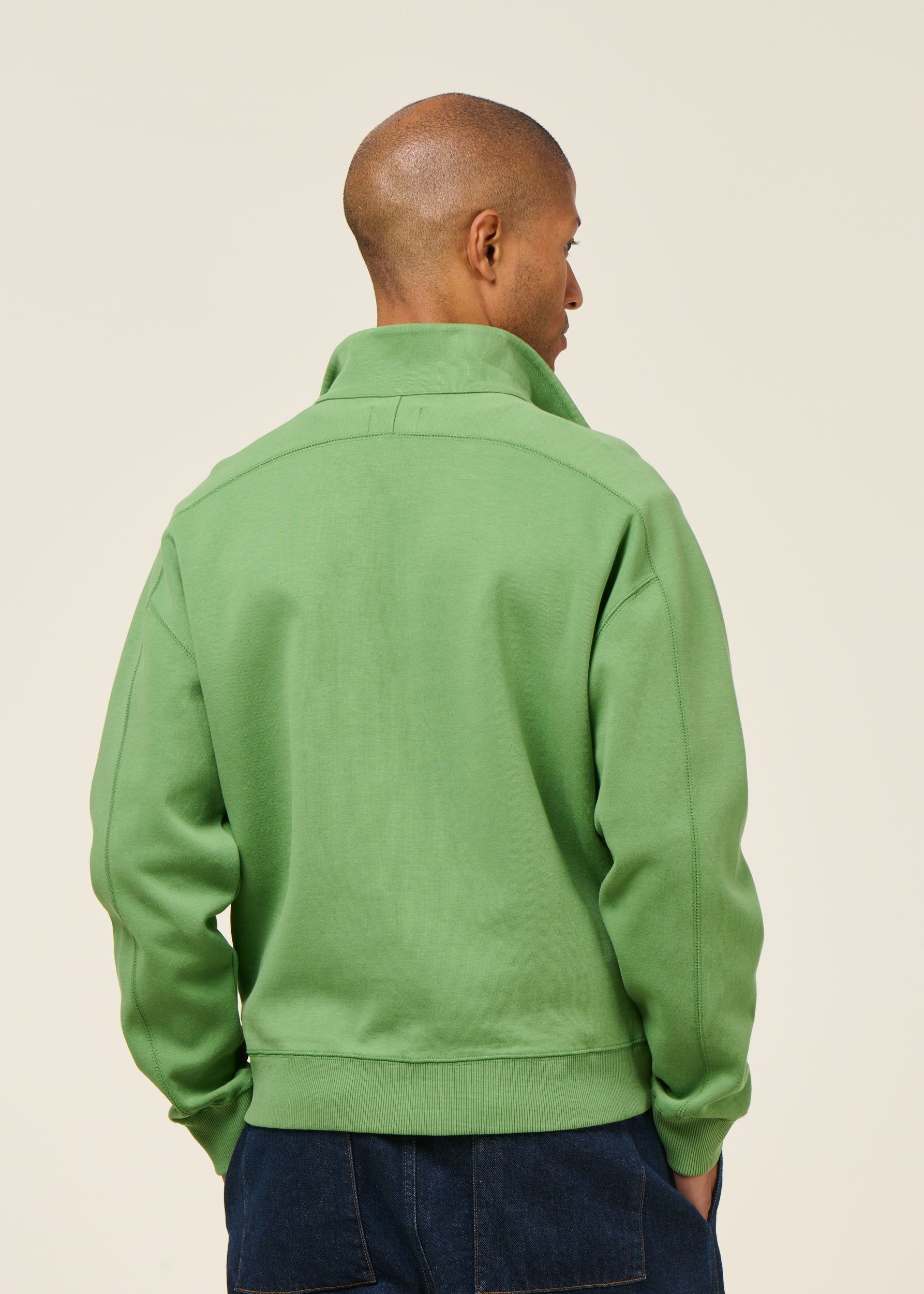 Sweatshirt col camionneur en coton bio | vert "ivy pipo - green", Thinking Mu, photo 5