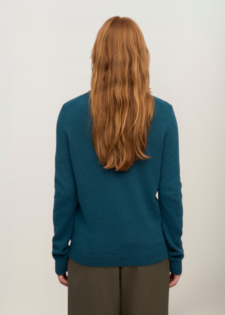 Pull en laine mérinos recyclée | turquoise "women classic merino wool crew - ocean green", Colorful Standard, photo 5