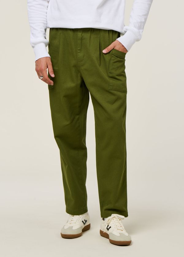 Pantalon large cargo en coton bio | vert "green max pants", Thinking Mu