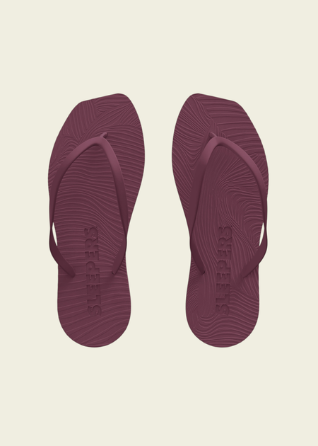 Tongs en caoutchouc naturel tapered | marron "burgundy"