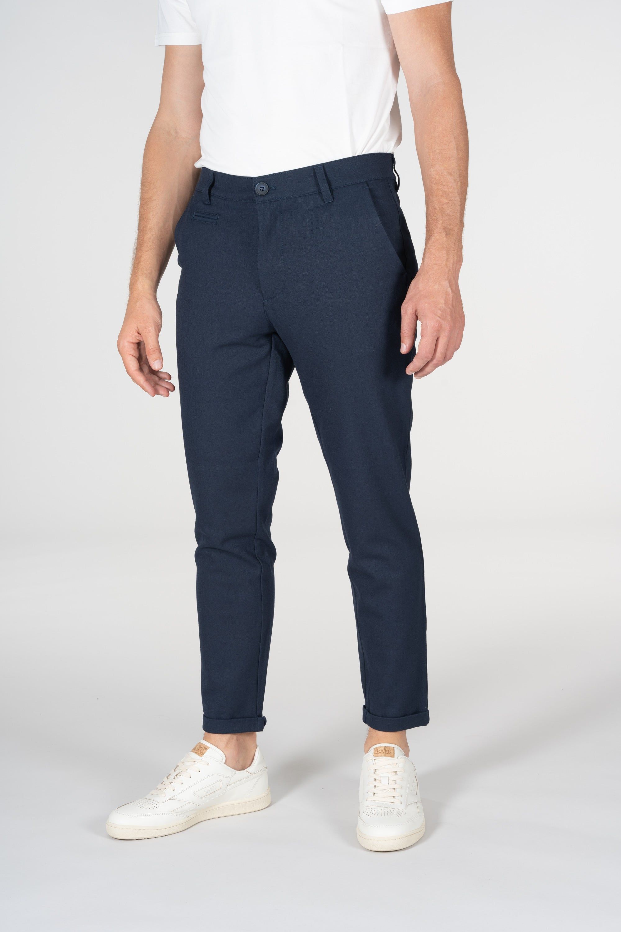 Chino droit bleu nuit en recyclé et ecovero - joe total eclipse, Knowledge Cotton Apparel, photo 1