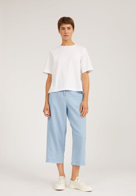 Pantalon ample 7/8 en coton bio bleu ciel - karunaa, Armedangels, photo 2