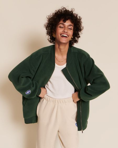 Bombers polaire en matières recyclées | vert "benny"