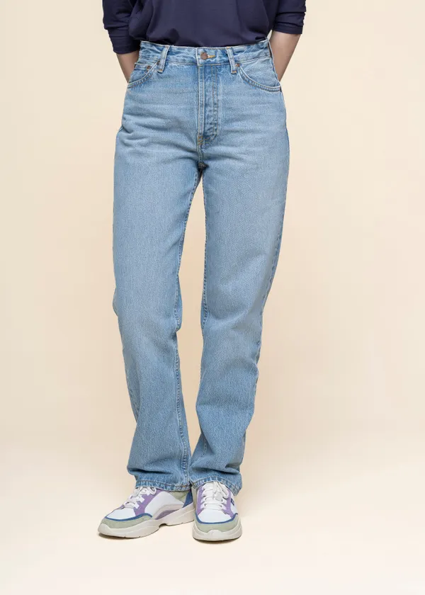 Jean droit en coton bio | bleu "lofty lo blue fever", Nudie Jeans