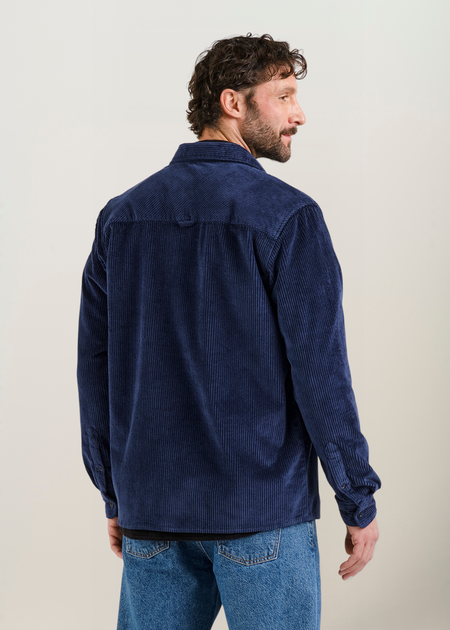 Surchemise velours côtelé en coton bio | bleu "Shirt kil corduroy navy - black iris", Dedicated, photo 3