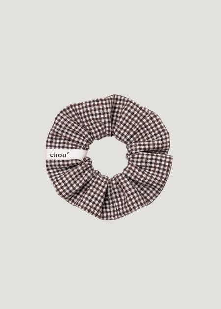 Chouchou upcyclé | multicolore "chouchou pied de poule marron - grand", Chou²