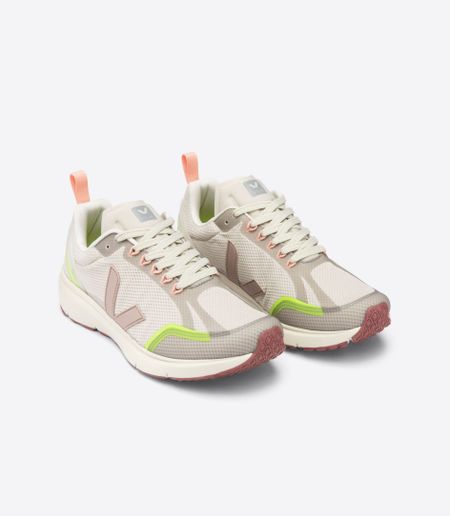 Sportsneaker aus recyceltem Material | beige und gelb "condor 2 alveomesh natural babe jaune fluo", Veja, Foto 2