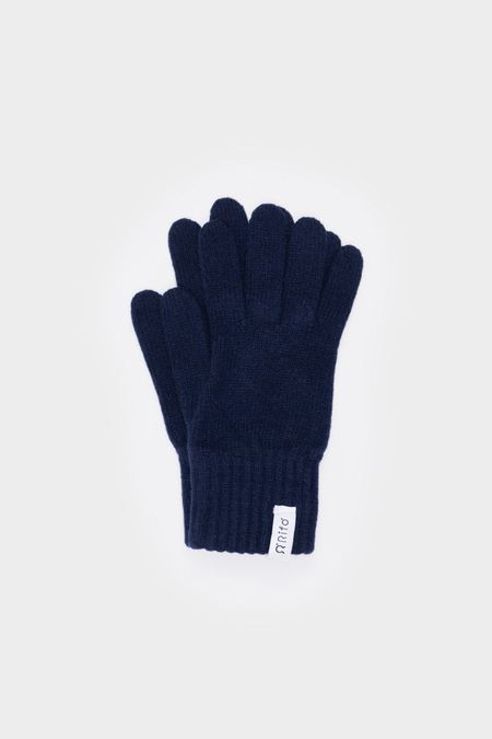 Gants femme en cachemire recyclé | marine "guanti anita blu mora"