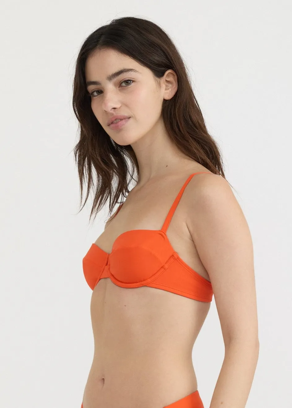 Haut de maillot en matières recyclées | orange "swim underwire bikini top - blood orange", Organic Basics, photo 3