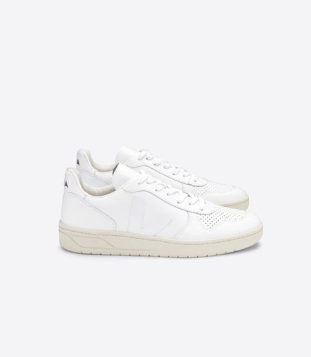 Baskets basses en cuir certifié | blanc "v-10 leather extra white"