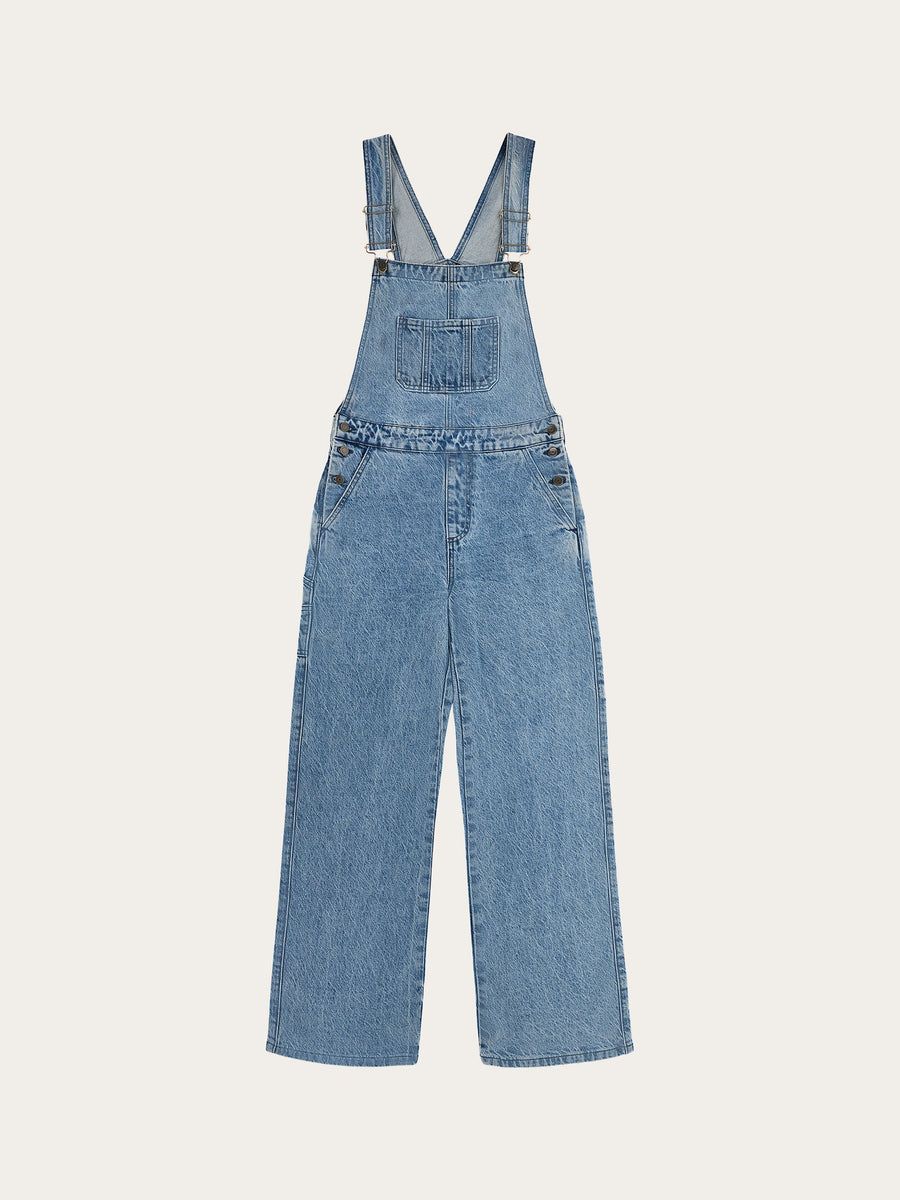 Salopette en jean en coton recyclé - reborn gale bibs jeans bleached stonewash, Knowledge Cotton Apparel, photo 3