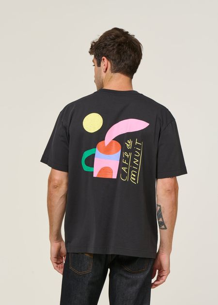 T-shirt oversize en coton bio | noir "cafe de minuit noir - carbon black"