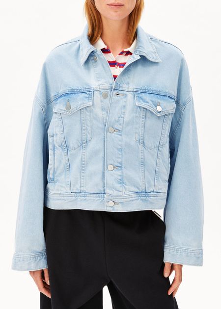 Veste denim en coton bio | bleu "paasithe denim jacket - barrea" - Armedangels