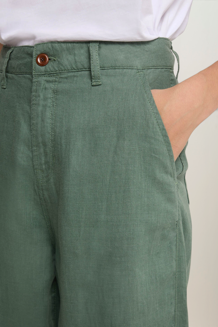 Pantalon ballon en lin | vert "Leila - dark forest" - Kings of Indigo