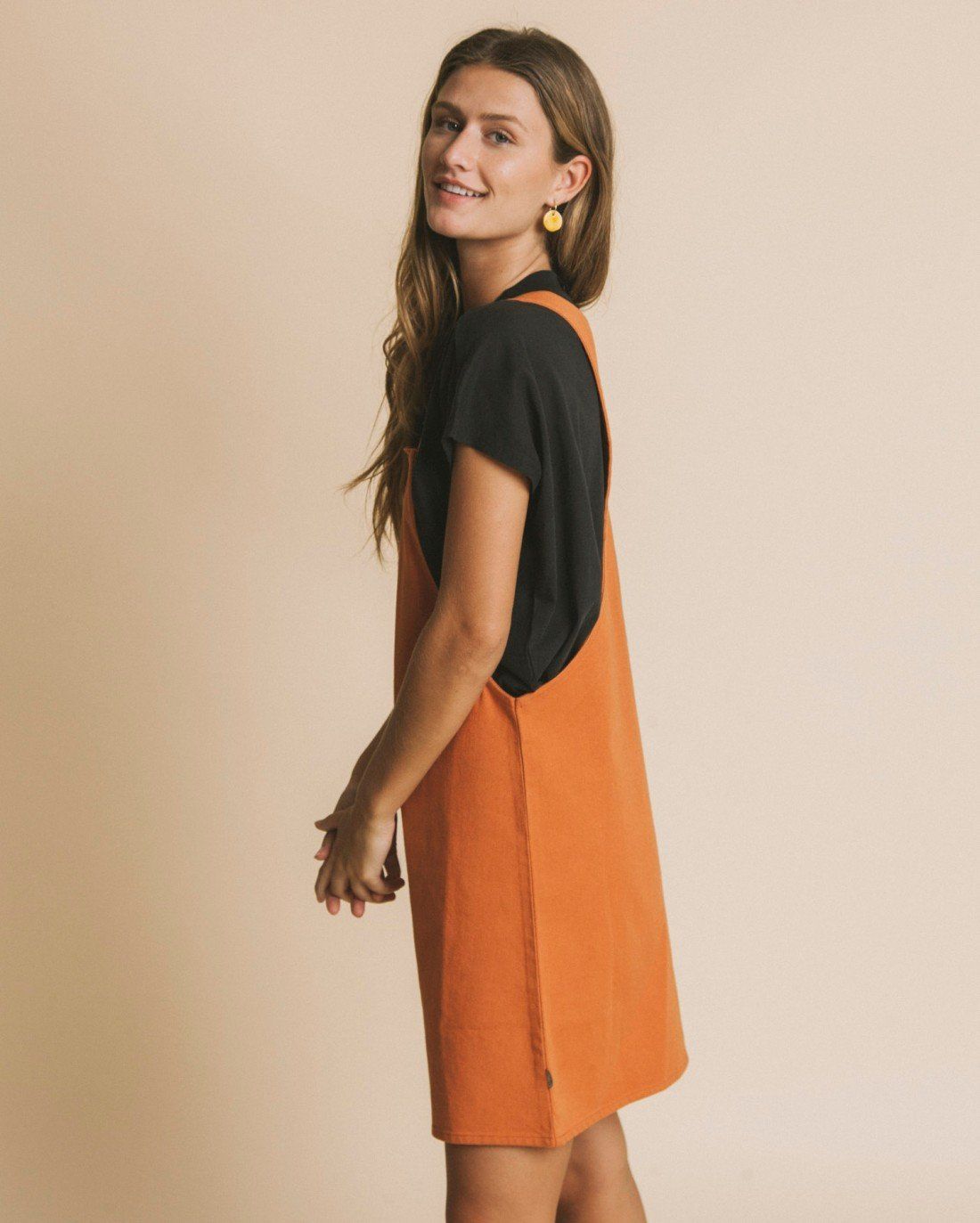 Robe salopette terracotta en coton bio - amelie, Thinking Mu, photo 2