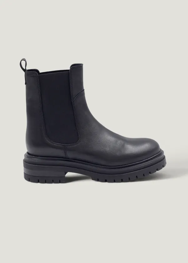 Bottines Chelsea crantées cuir certifié | noir , Jules & Jenn