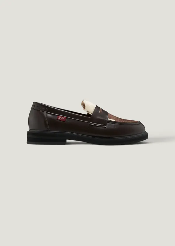 Mocassin en matière végane | beige et marron "Douro vache - vache", Zèta Shoes