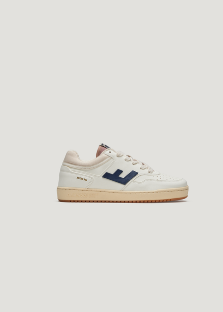 Baskets vegan en matières recyclées | marine et caramel "retro 90s pearl navy caramel" - Flamingos Life