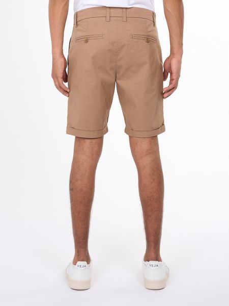 Short chino camel en coton bio - chino poplin tuffet - Knowledge Cotton Apparel