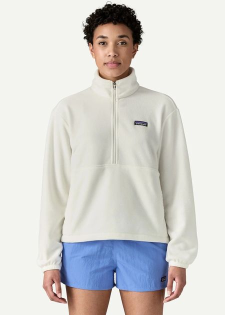 Polaire fine en matière recyclée | blanc "w's micro d 1/2 zip fleece p/o - birch white - Patagonia