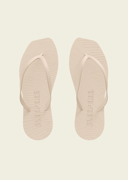 Tongs en caoutchouc naturel | beige "Tapered eggnog clear trans"