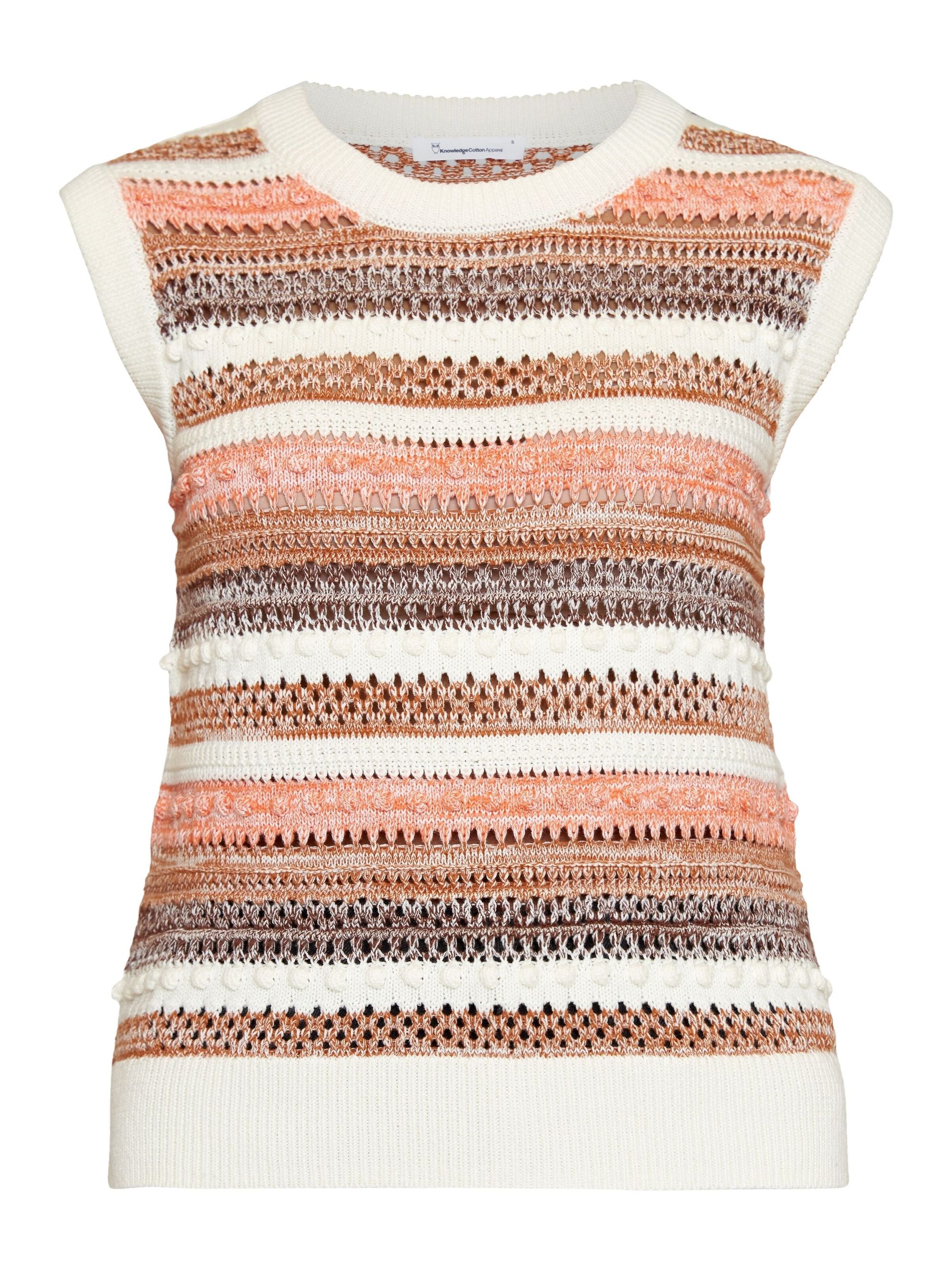 Pull sans manches en coton bio | rayé multicolore "crew neck vest multi color stripe", Knowledge Cotton Apparel, photo 6