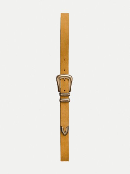 Ceinture suède en cuir tannage végétal - western suede belt lion