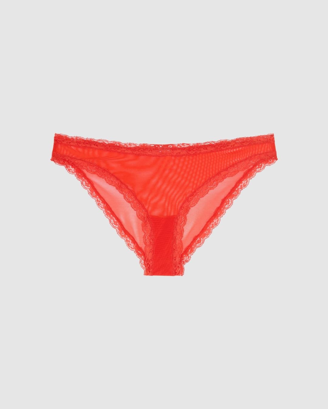 Slip aus recycelten Materialien | Rot "mesh lace trim bikini briefs - fiery red", Understatement, Foto 3