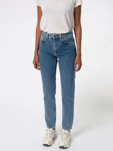 Jean mom bleu clair en coton bio - breezy britt friendly blue, Nudie Jeans, photo 4