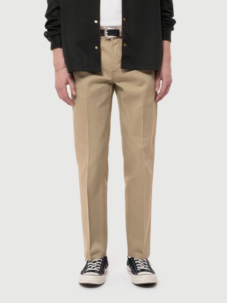 Pantalon twill droit beige en coton bio et matière recyclé - gritty jackson pressed beige