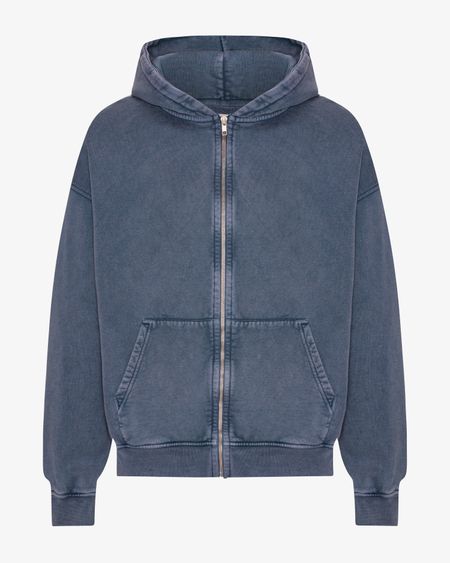 Sweat zippé oversize en coton bio | bleu "organic oversized zip hood - neptune blue", Colorful Standard, photo 6
