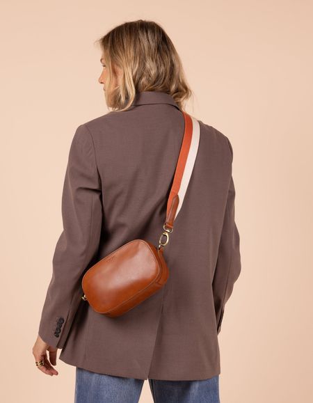 Sac en cuir certifié | marron "maya - cognac classic leather" - O My Bag