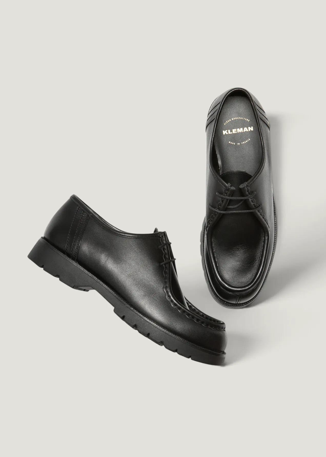 Derbies made in france en cuir certifié | noir "padror noir", Kleman, photo 3