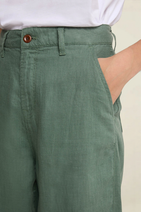 Pantalon ballon en lin | vert "Leila - dark forest" - Kings of Indigo
