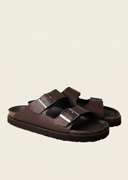 Sandales en cuir suède certifié | alpaca "hawaii nubuck alpaca brown" - Genuins