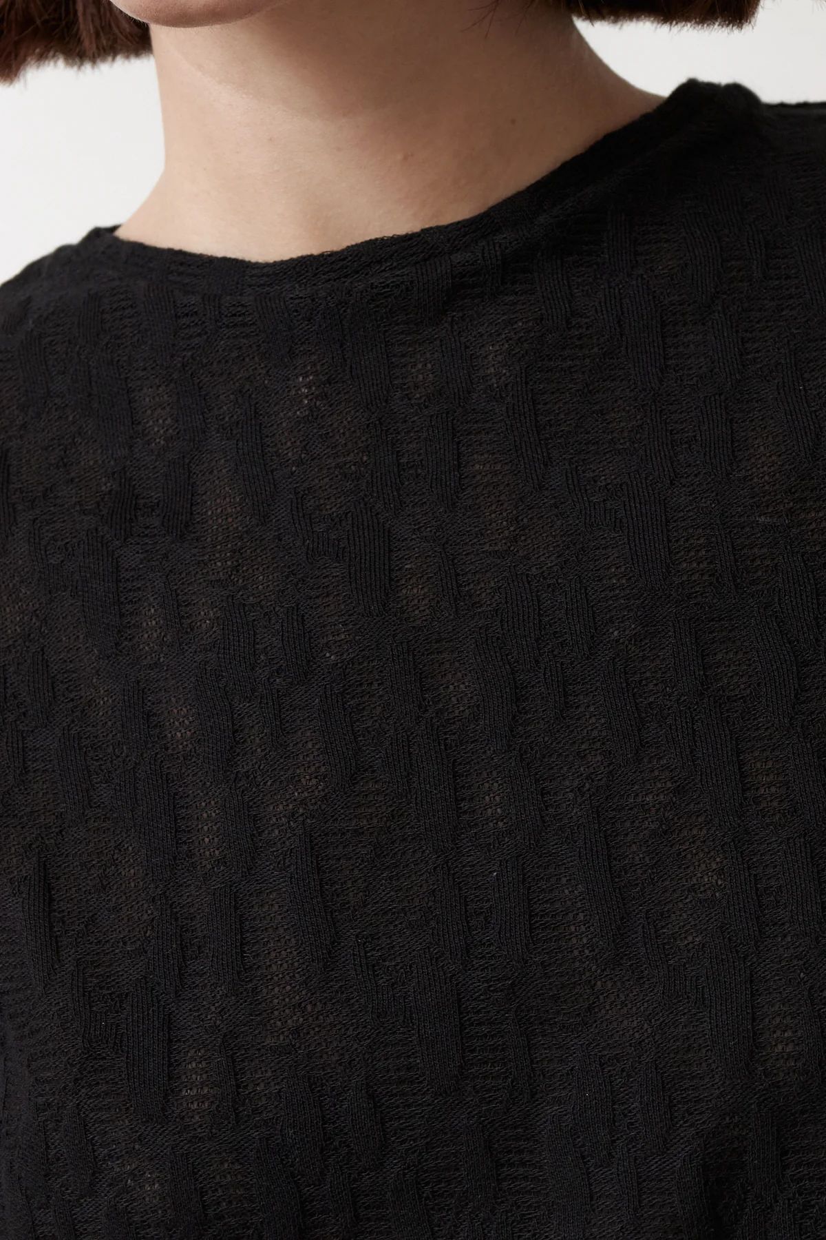 Strukturiertes T-Shirt aus Bio-Baumwolle | schwarz "Midnight t-shirt - black", AMT Studio, Foto 2