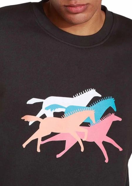 Sweat imprimé en coton bio | noir "mustang noir carbone", Olow, photo 2