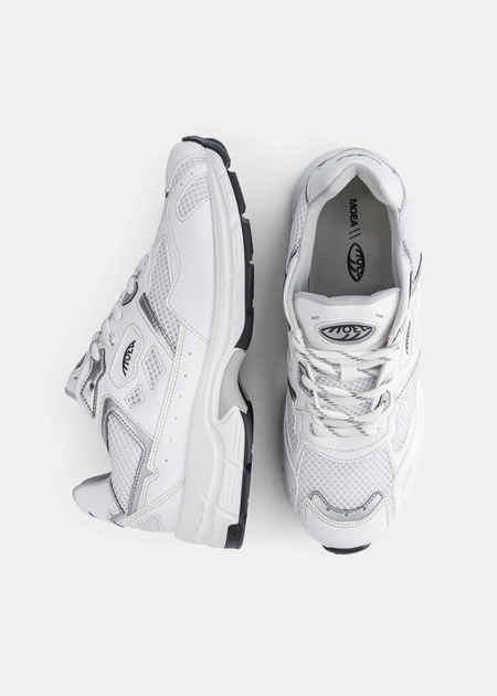 Baskets vegan | blanc et argent "rush - white & silver - apple" - Moea