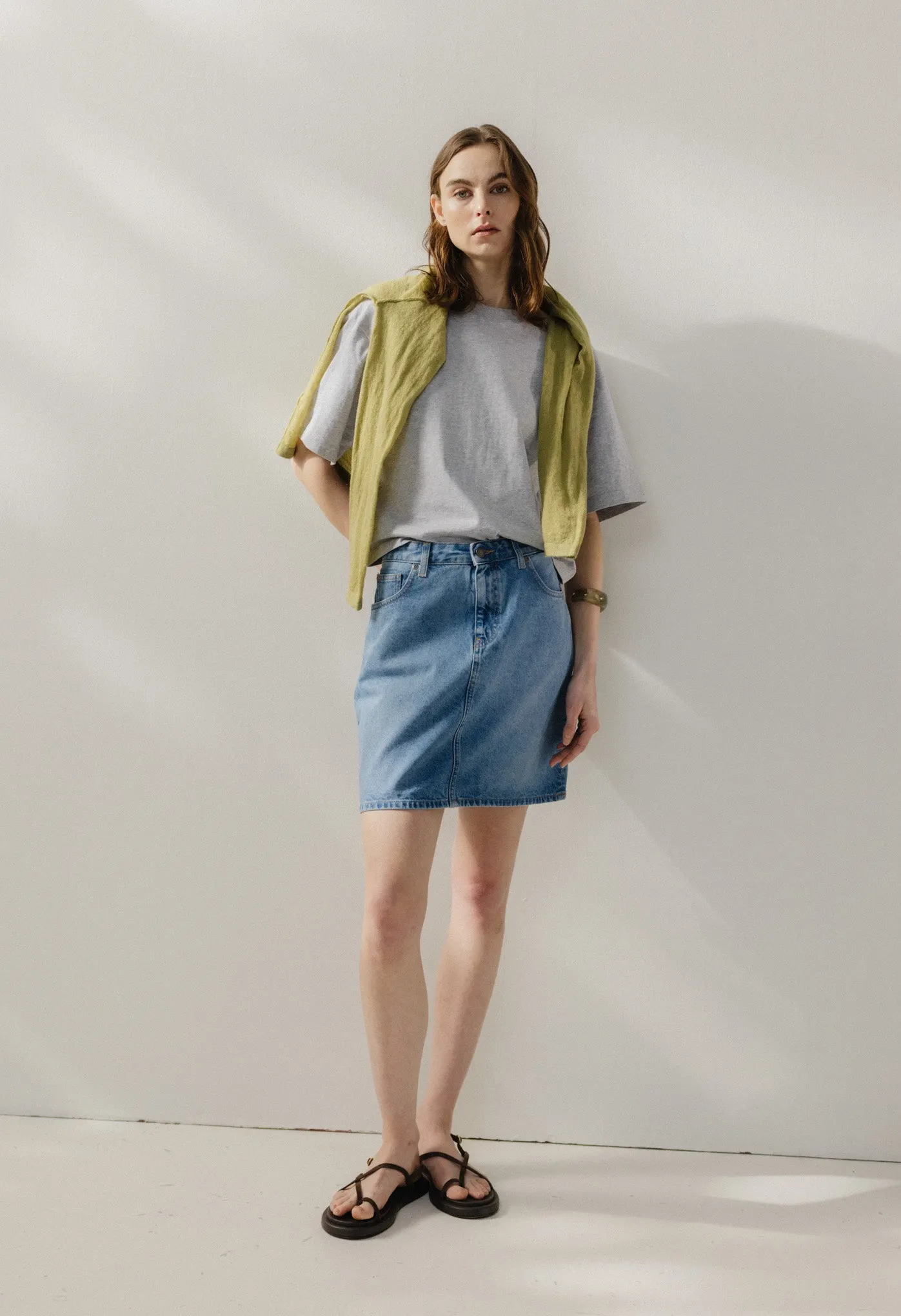 Jupe denim en coton bio et recyclé | bleu, Mud Jeans, photo 1