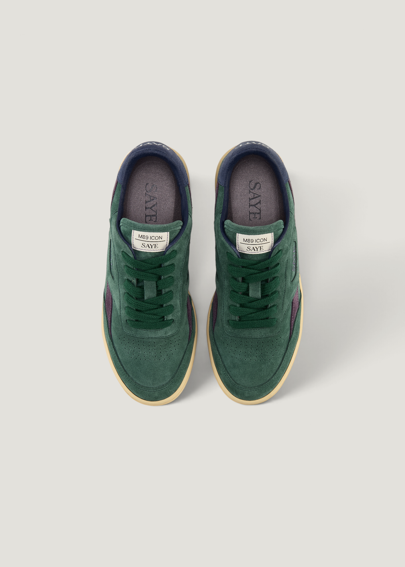 Sneaker aus zertifiziertem Veloursleder | Grün "M89 icon - teal & plum", SAYE, Foto 4