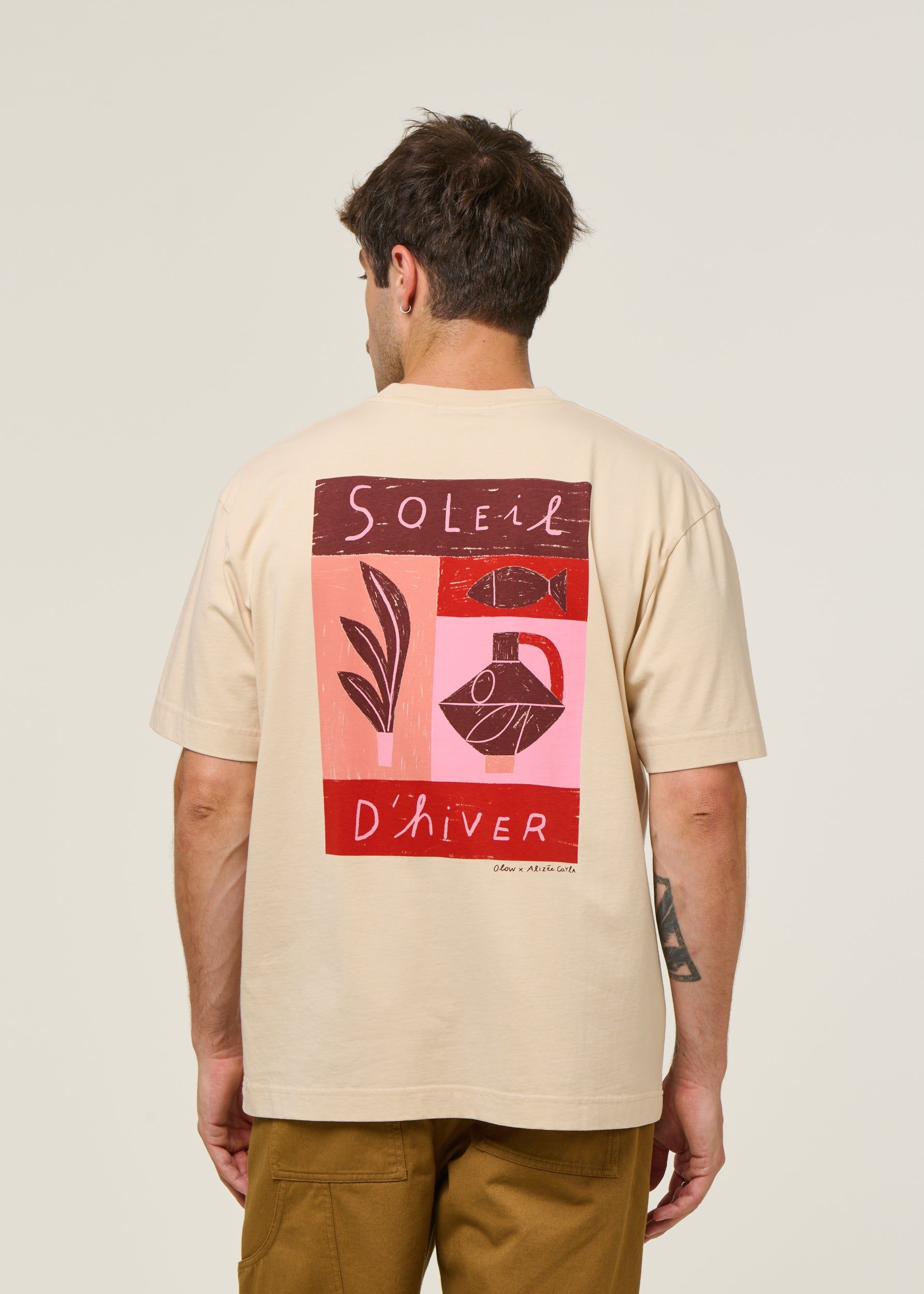 T-shirt oversize en coton bio | beige "soleil d'hiver creme", Olow, photo 4