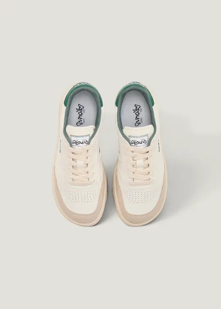 Basket barefoot vegan | beige et vert "M89 ground barefoot - pine - green", SAYE, photo 2