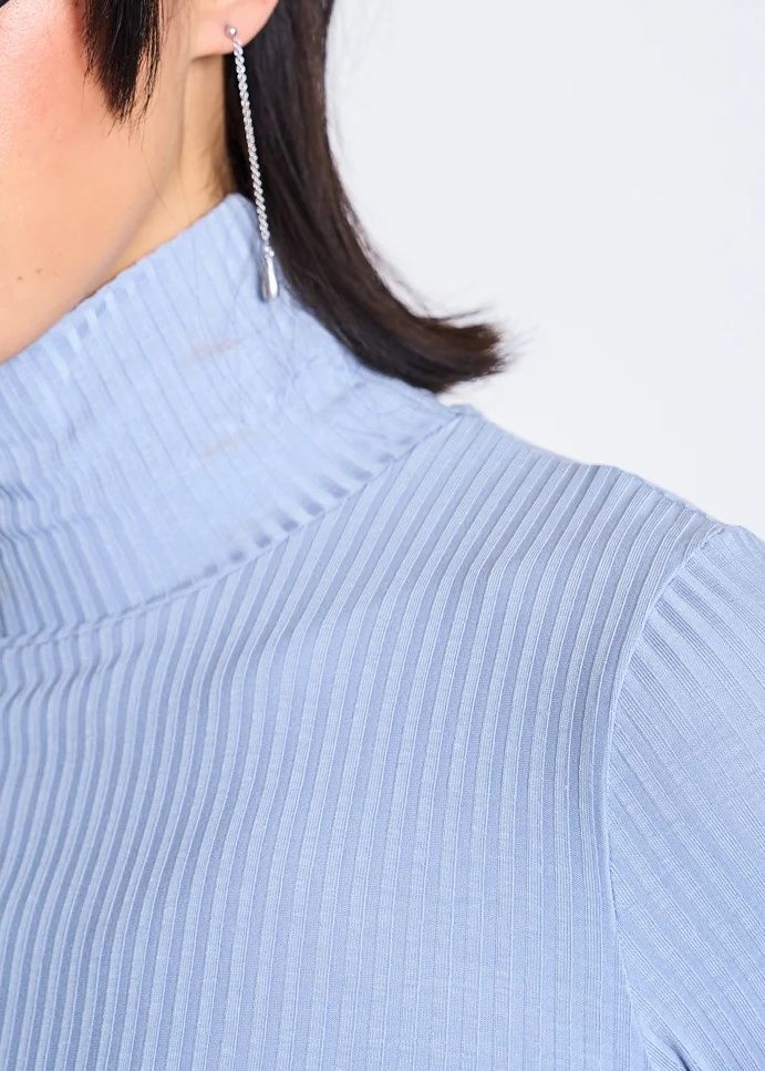 Geripptes Rollkragentop aus Tencel | hellblau "mio - mid blue", Jan'n June, Foto 3